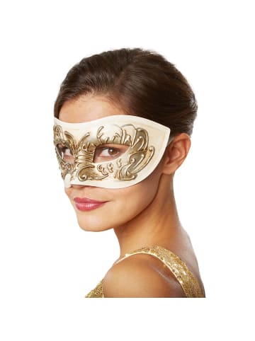 tectake Elegante Halbmaske in Einheitsgröße, beige