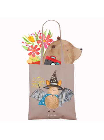 Mr. & Mrs. Panda Shopping Tasche Fledermaus Zauberer ohne Spruch in Braun Pastell