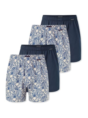 Schiesser Boxer Boxershorts in dunkelblau,hell-gelb