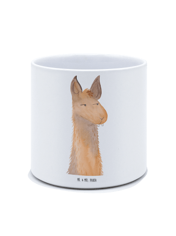 Mr. & Mrs. Panda Keramik Blumentopf Lamakopf Genervt ohne Spruch in Weiß