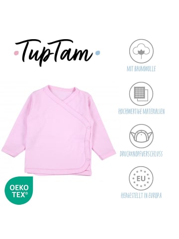 TupTam Baby Langarm Wickelshirt 5er Set in rosa/gelb