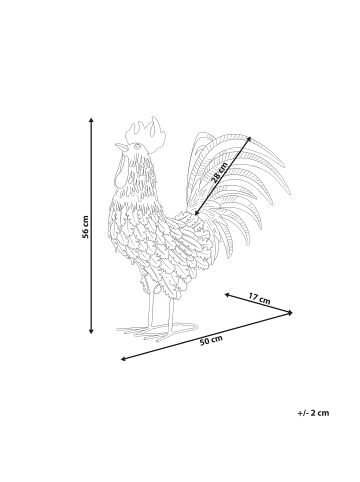 Beliani Gartenfigur BANCALAAN in Bunt - (W) 50 x (H) 56 x (L) 17 cm