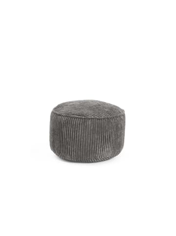 Lumaland Sitzsack-Hocker Pouf rund Cord 50l grau  grau