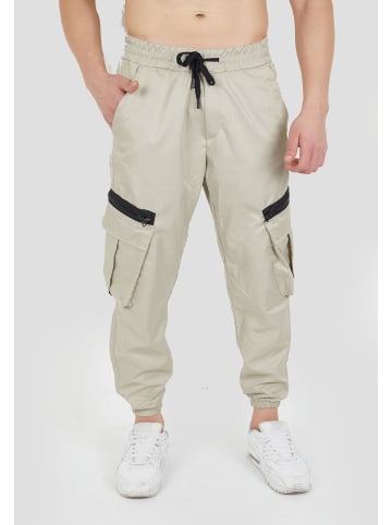 Tom Barron Cargohose mit elastischem Bündchen in beige