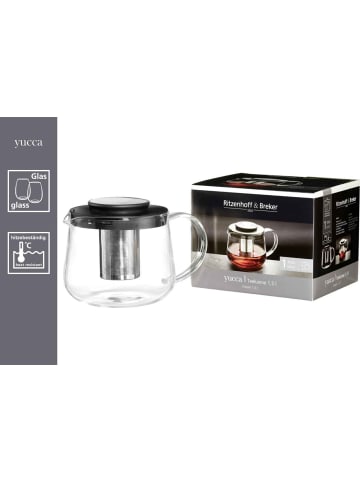 Ritzenhoff & Breker Teekanne mit Sieb Yucca in 1,5 l in schwarz-transparent
