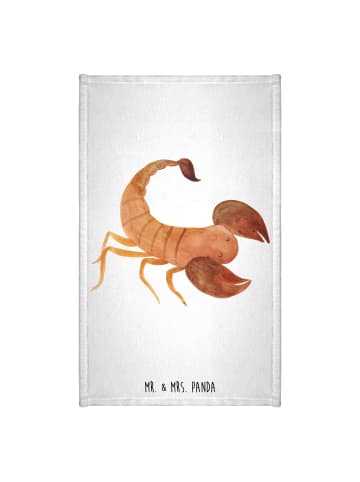Mr. & Mrs. Panda Gästehandtuch Sternzeichen Skorpion ohne Spruch in Weiß