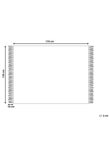 Beliani Kuscheldecke HALEDE in Beige/Blau - (W) 130 x (H) 1 x (L) 170 cm