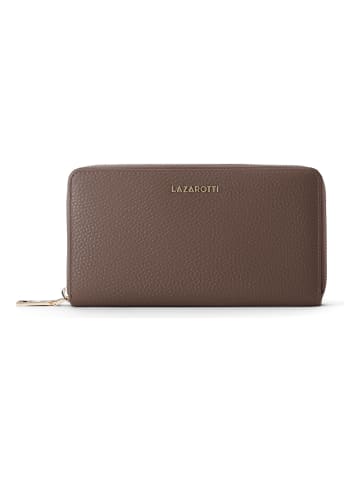 Lazarotti Bologna Leather XL Zip-Around Geldbörse Leder 19 cm in taupe