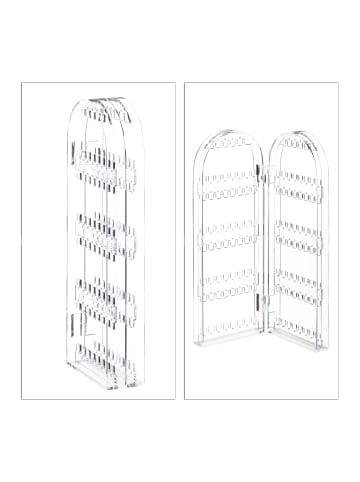 relaxdays Schmuckhalter 2 Fächer in Transparent