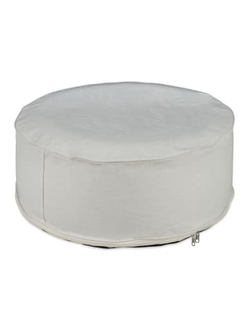 relaxdays Aufblasbarer Hocker in Creme - (H)26 x Ø 56 cm