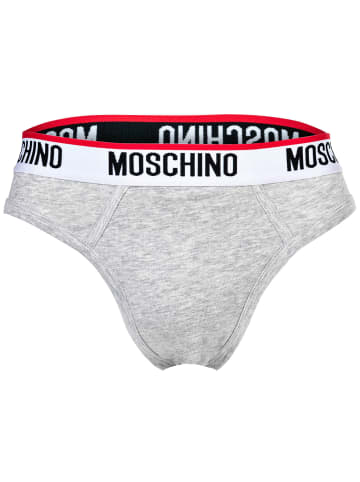 Moschino Slip 2er Pack in Grau/Weiß