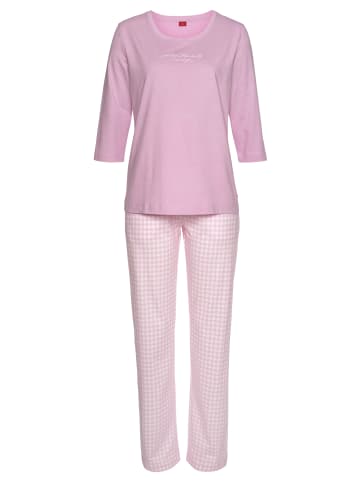 S. Oliver Pyjama in rosa-kariert