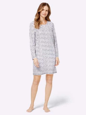 WITT WEIDEN Langarm-Sleepshirts in grau + grau-gestreift