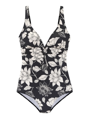 s.Oliver Badeanzug in schwarz-cream