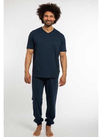 Ammann Schlafanzug Cotton in Dunkelblau