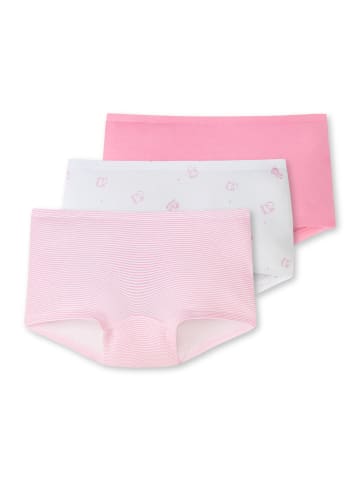 Schiesser Short Slip Kids Girls 95/5 Organic Cotton in Weiß/Rosa-912