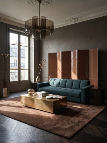 KADIMA DESIGN Teppich Kurzflor Uni rutschhemmend pflegeleicht Wohnzimmer Flur in Braun