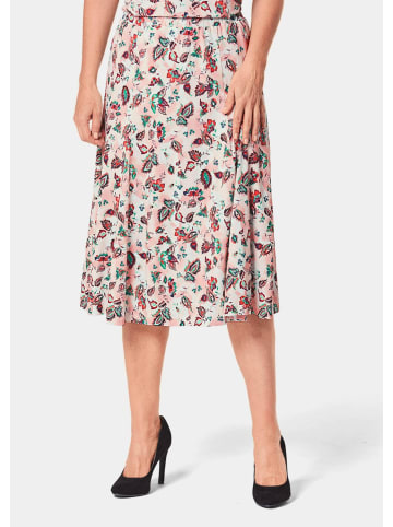 GOLDNER Kurzgröße:  Bequemer Druckrock mit Rundumschlupfbund in dahlie / gemustert