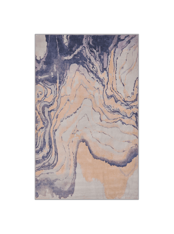 Beliani Kurzflor GEBZE in Bunt/Weiß/Blau - (W) 140 x (H) 0.5 x (L) 200 cm