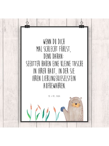 Mr. & Mrs. Panda Bild Otter Stein mit Spruch in Weiß