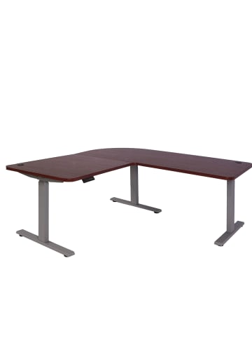 MCW Eck-Schreibtisch D40, Kirsch-Dekor, grau
