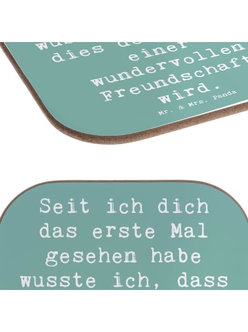 Mr. & Mrs. Panda Untersetzer für Gläser Spruch Neue Freunde find... in Meeresbrise