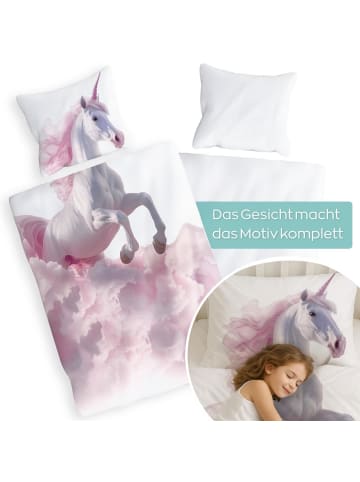 Carpe Sonno Kinderbettwäsche 135x200 Einhorn in weiß