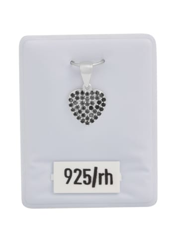 Adeliás Damen Anhänger – Herz Herzanhänger aus 925 Silber mit Zirkonia in silber