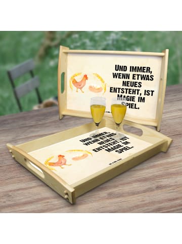 Mr. & Mrs. Panda Servier Tablett Huhn Stolz mit Spruch in Vintage