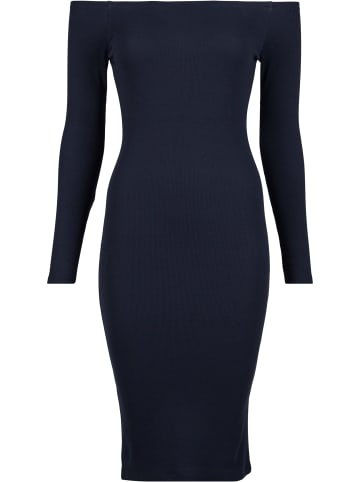 Urban Classics Urban Classics Damen Ladies Off Shoulder Longsleeve Rib Dress in black