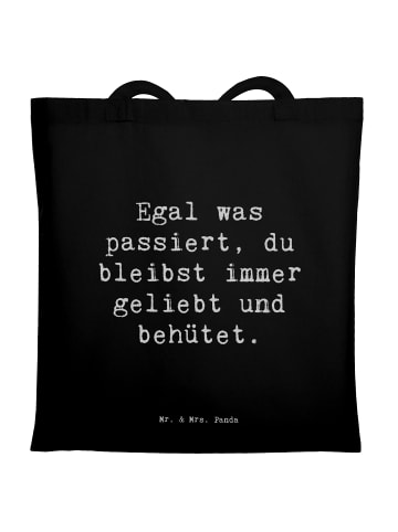 Mr. & Mrs. Panda Jutetasche Spruch Trennung von den Eltern mit S... in Schwarz