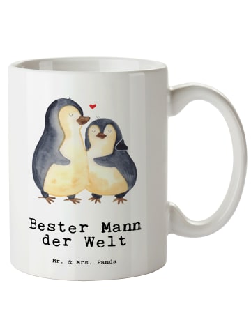 Mr. & Mrs. Panda Keramiktasse Pinguin Bester Mann der Welt mit S... in Weiß
