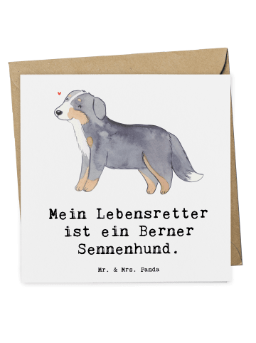 Mr. & Mrs. Panda Deluxe Karte Berner Sennenhund Lebensretter mit... in Weiß