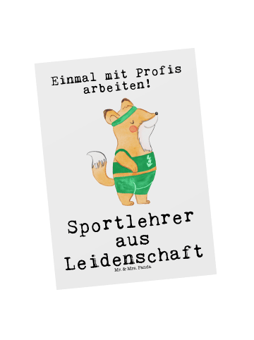 Mr. & Mrs. Panda Wanddeko Sportlehrer Leidenschaft mit Spruch in Weiß