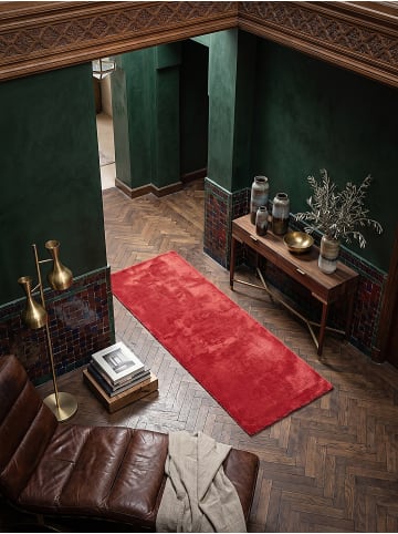 KADIMA DESIGN Teppichläufer Uni Antirutsch weich wohnlich Wohnzimmer Schlafzimmer in Rot