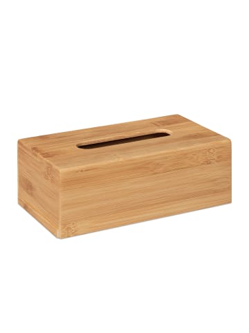 relaxdays 2 x Kosmetiktücherbox in Natur - (B)24,5 x (H)8,5 x (T)13,5 cm