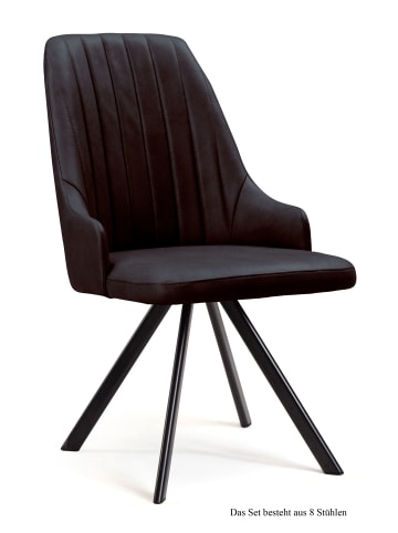 58 aufm Kessel ESSZIMMERSTUHL (8er-Set) Deina 52x91x60 Schwarz/Espresso