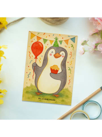 Mr. & Mrs. Panda Wanddeko Pinguin Geburtstag Design ohne Spruch in Weiß
