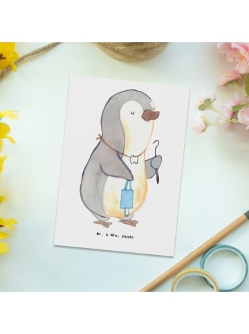 Mr. & Mrs. Panda Postkarte Zahntechniker Herz ohne Spruch in Weiß
