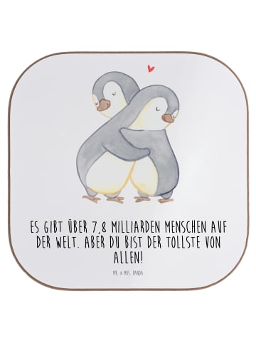 Mr. & Mrs. Panda Coaster Pinguine Kuscheln mit Spruch in Weiß