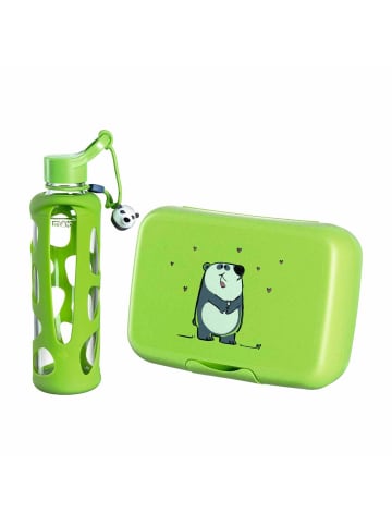 LEONARDO 2er Set Lunchset Bambini in Grün - Panda