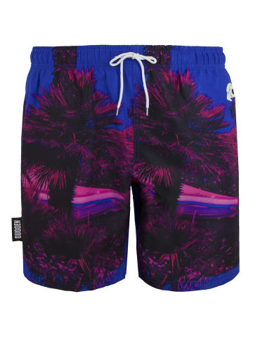 GUGGEN MOUNTAIN Badehose Palmen in Pink-Blau