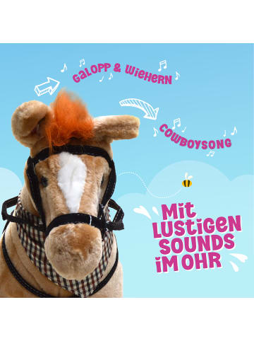 Pink Papaya Stehpferd für Kinder " 75 cm Marie Spielpferd " in Braun/Orange