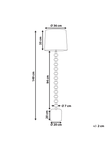 Beliani Stehleuchten KRIOS in Weiß - (W) 36 x (H) 159 x (L) 36 cm