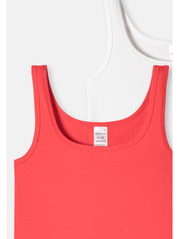 Schiesser Unterhemd / Top 95/5 Organic Cotton in Rot / Weiß