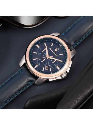 Maserati Chronograph-Armbanduhr Maserati Successo in blau groß (ca. 44mm)