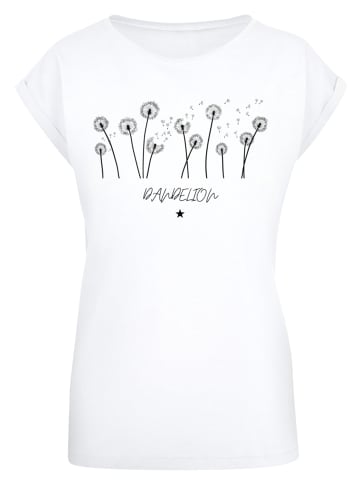 F4NT4STIC Extended Shoulder T-Shirt Dandelion Blume in weiß