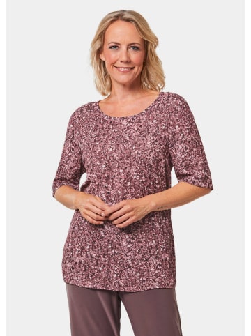 GOLDNER Druckbluse Chiffonbluse mit farbbrillantem Druck in pflaumenviolett / altrosé / gemustert