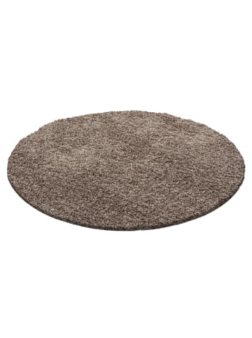 KADIMA DESIGN Teppich Hochflor Shaggy Waschbar Einfarbig RHEIN Strapazierfähig in Mokka