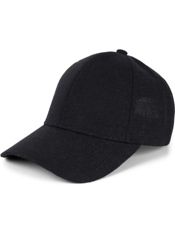 styleBREAKER Leinen Cap in Schwarz